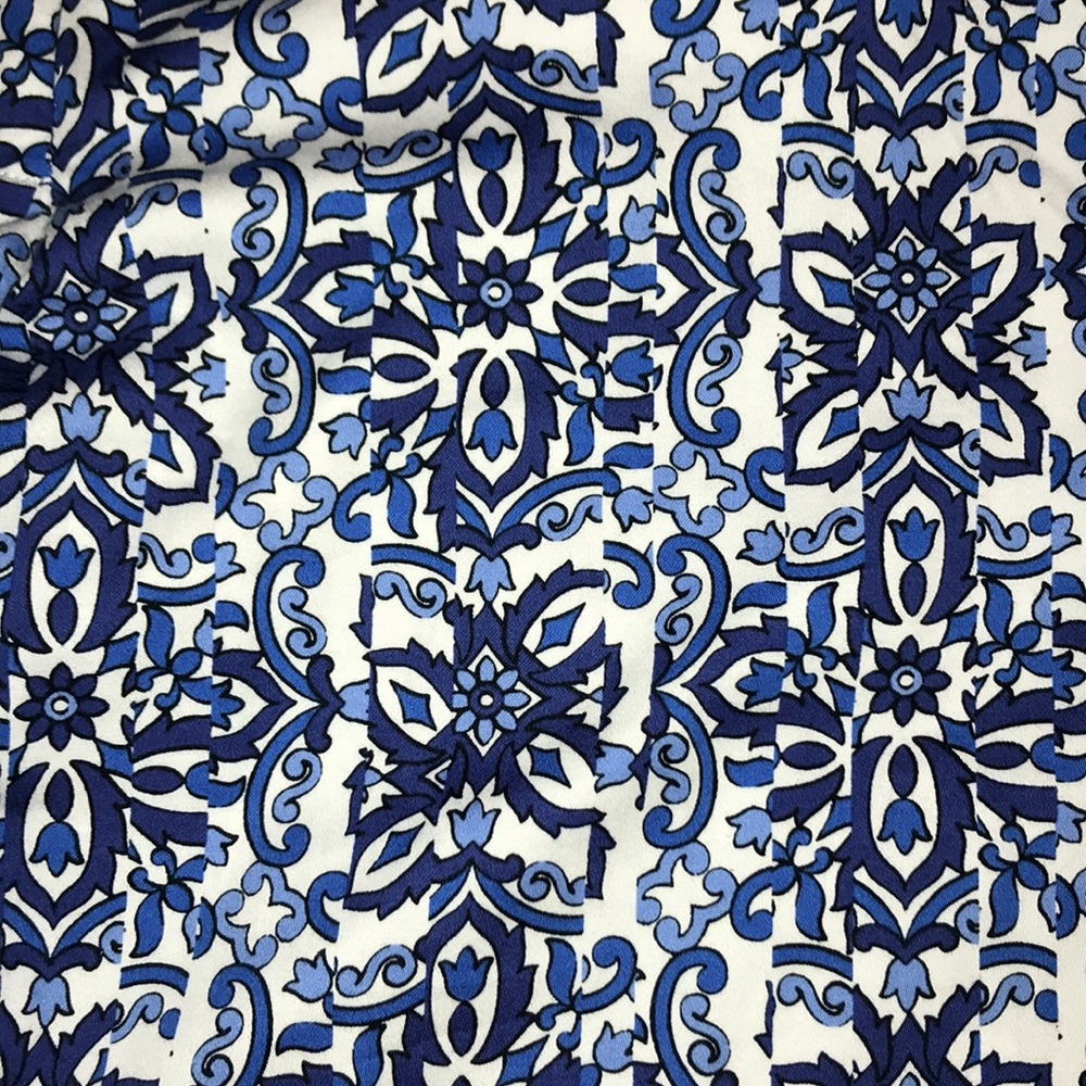 Milly For Design Nation Kaleidoscope Blue Capri Crop Pant Trouser Relaxed Fit - Picture 5 of 8